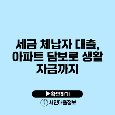 세금 체납자 대출, 아파트 담보로 생활 자금까지