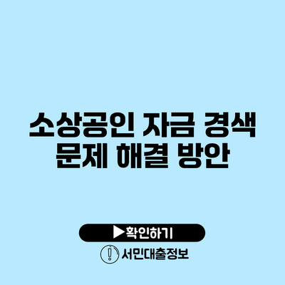 소상공인 자금 경색 문제 해결 방안