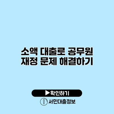 소액 대출로 공무원 재정 문제 해결하기