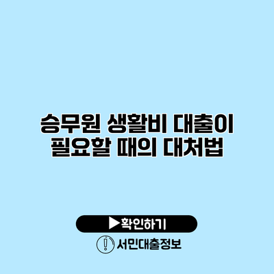 승무원 생활비 대출이 필요할 때의 대처법