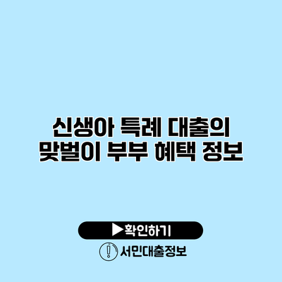 신생아 특례 대출의 맞벌이 부부 혜택 정보