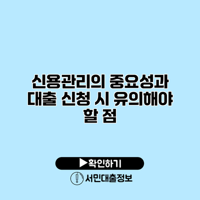 신용관리의 중요성과 대출 신청 시 유의해야 할 점