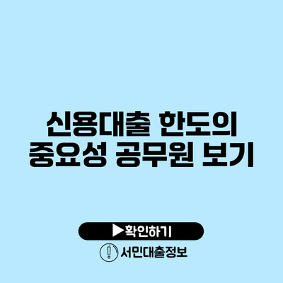 신용대출 한도의 중요성: 공무원 보기