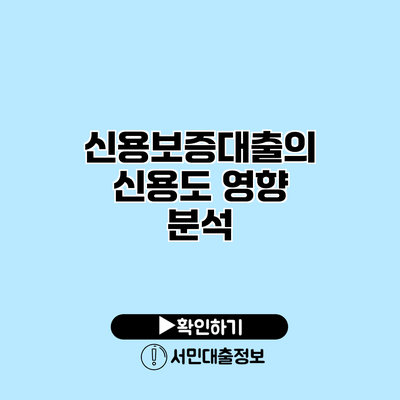 신용보증대출의 신용도 영향 분석