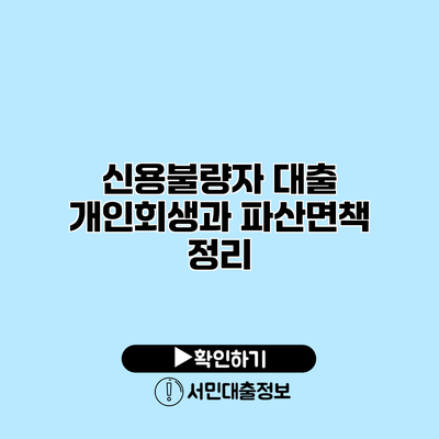 신용불량자 대출: 개인회생과 파산면책 정리