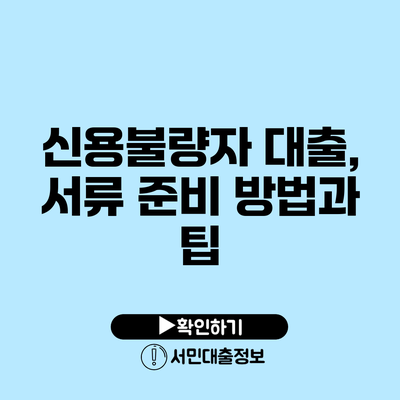 신용불량자 대출, 서류 준비 방법과 팁