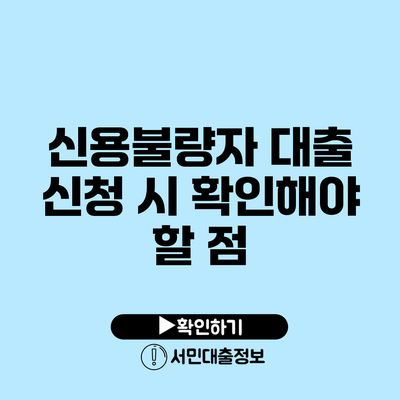 신용불량자 대출 신청 시 확인해야 할 점