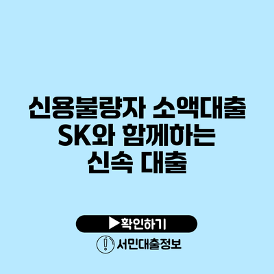 신용불량자 소액대출: SK와 함께하는 신속 대출