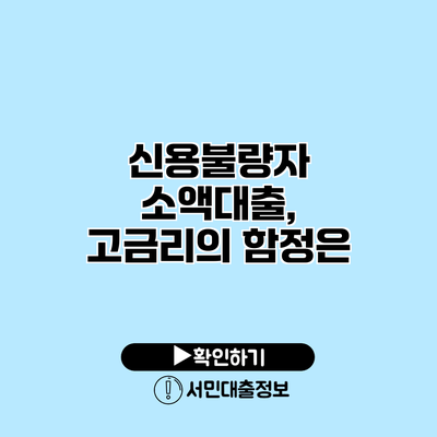 신용불량자 소액대출, 고금리의 함정은?