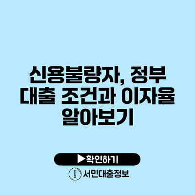 신용불량자, 정부 대출 조건과 이자율 알아보기