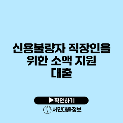 신용불량자 직장인을 위한 소액 지원 대출
