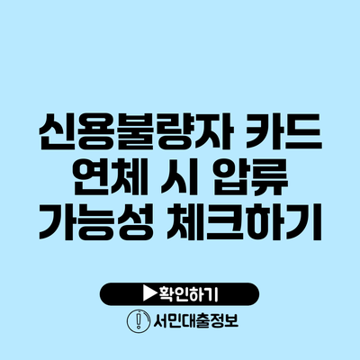 신용불량자 카드 연체 시 압류 가능성 체크하기