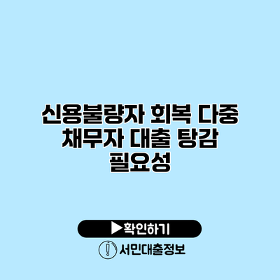 신용불량자 회복: 다중 채무자 대출 탕감 필요성