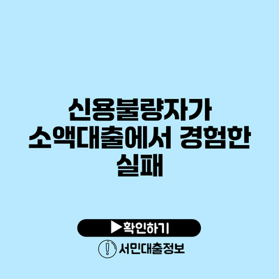 신용불량자가 소액대출에서 경험한 실패