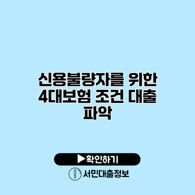 신용불량자를 위한 4대보험 조건 대출 파악