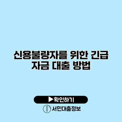 신용불량자를 위한 긴급 자금 대출 방법