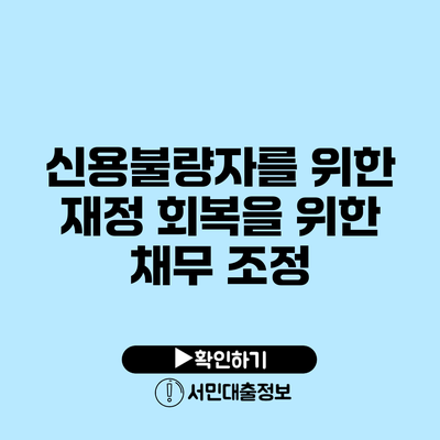 신용불량자를 위한 재정 회복을 위한 채무 조정