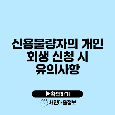 신용불량자의 개인 회생 신청 시 유의사항