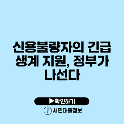 신용불량자의 긴급 생계 지원, 정부가 나선다
