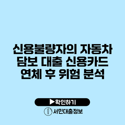신용불량자의 자동차 담보 대출: 신용카드 연체 후 위험 분석