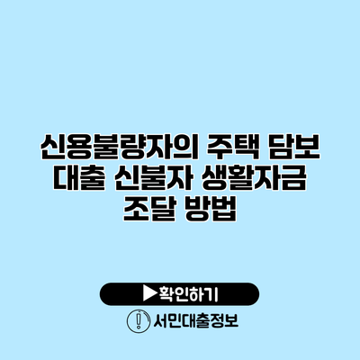 신용불량자의 주택 담보 대출: 신불자 생활자금 조달 방법