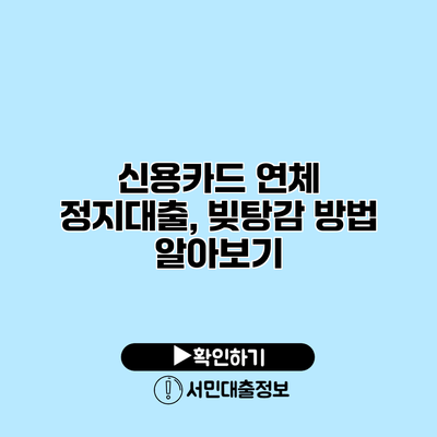 신용카드 연체 정지대출, 빚탕감 방법 알아보기