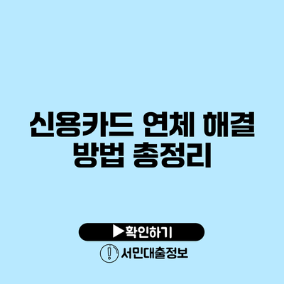 신용카드 연체 해결 방법 총정리