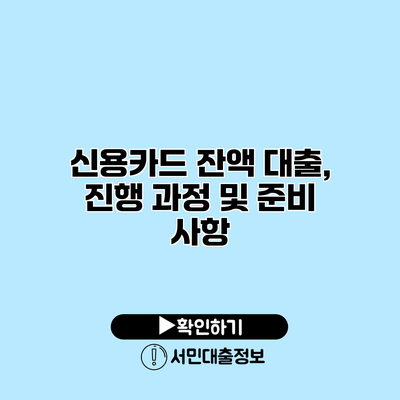 신용카드 잔액 대출, 진행 과정 및 준비 사항