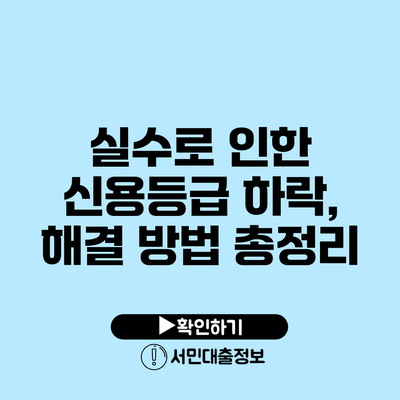 실수로 인한 신용등급 하락, 해결 방법 총정리
