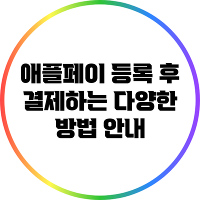 애플페이 등록 후 결제하는 다양한 방법 안내