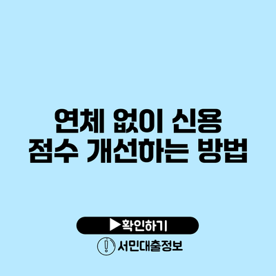 연체 없이 신용 점수 개선하는 방법