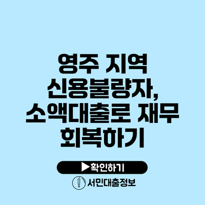 영주 지역 신용불량자, 소액대출로 재무 회복하기