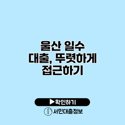 울산 일수 대출, 뚜렷하게 접근하기