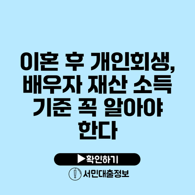 이혼 후 개인회생, 배우자 재산 소득 기준 꼭 알아야 한다