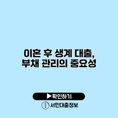 이혼 후 생계 대출, 부채 관리의 중요성