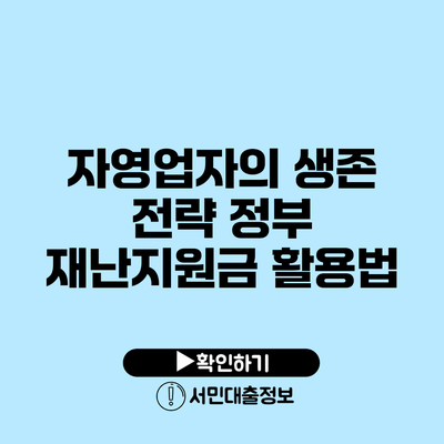 자영업자의 생존 전략: 정부 재난지원금 활용법