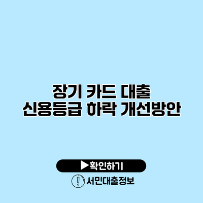 장기 카드 대출 신용등급 하락 개선방안