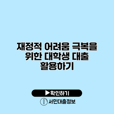 재정적 어려움 극복을 위한 대학생 대출 활용하기