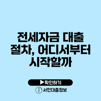 전세자금 대출 절차, 어디서부터 시작할까?