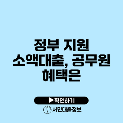 정부 지원 소액대출, 공무원 혜택은?