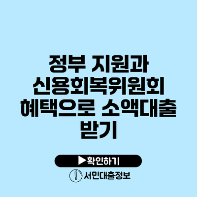 정부 지원과 신용회복위원회 혜택으로 소액대출 받기