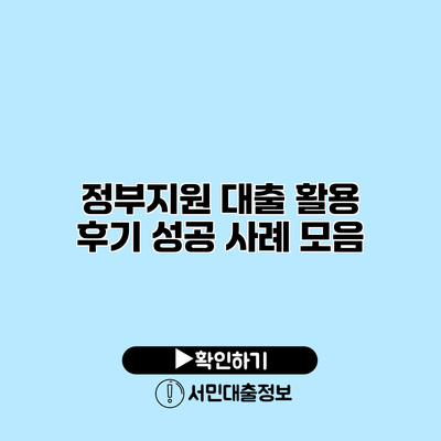 정부지원 대출 활용 후기: 성공 사례 모음