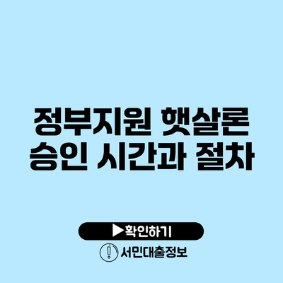 정부지원 햇살론: 승인 시간과 절차