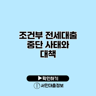 조건부 전세대출 중단 사태와 대책