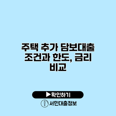 주택 추가 담보대출: 조건과 한도, 금리 비교