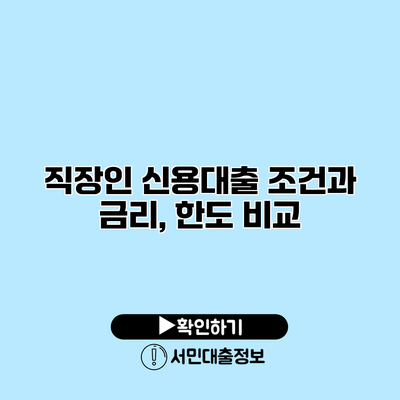 직장인 신용대출 조건과 금리, 한도 비교