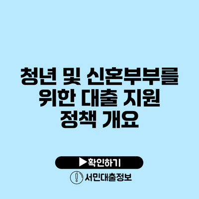 청년 및 신혼부부를 위한 대출 지원 정책 개요