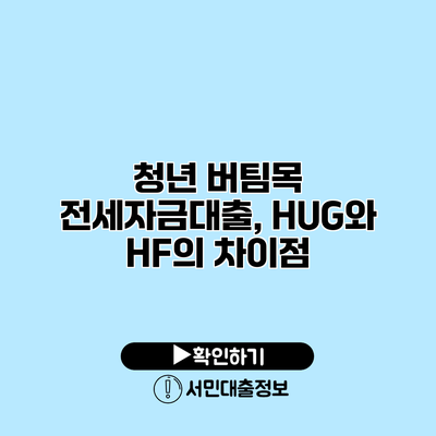 청년 버팀목 전세자금대출, HUG와 HF의 차이점