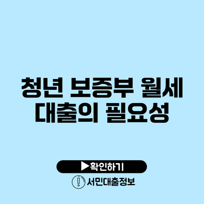 청년 보증부 월세 대출의 필요성