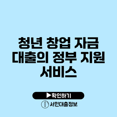 청년 창업 자금 대출의 정부 지원 서비스